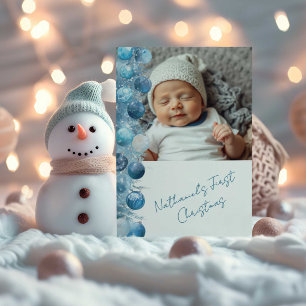 Cartes Pour Fêtes Annuelles Baby Boys First Christmas Flat Holiday Card