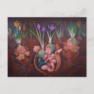 Cartes Pour Fêtes Annuelles Baby Bulbs Spring Postcard