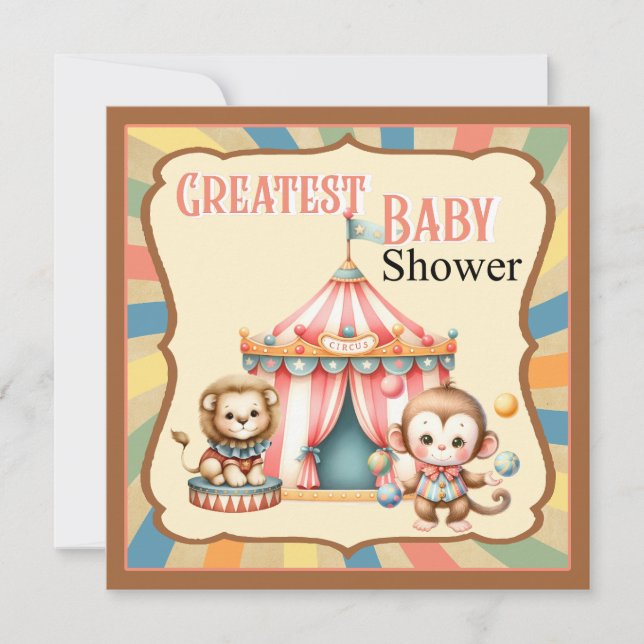 Cartes Pour Fêtes Annuelles Baby Circus (Devant)
