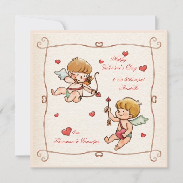 Cartes Pour Fêtes Annuelles Baby Cupids Valentine's Day Card (Devant)