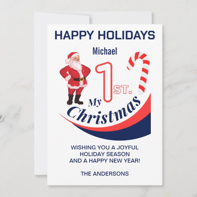 Cartes Pour Fêtes Annuelles Baby de Noël "Mon 1er Noël" (Devant)