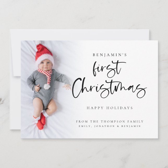 Cartes Pour Fêtes Annuelles Baby First Christmas Photo Calendrier 2026 (Devant)