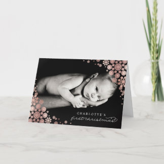 Cartes Pour Fêtes Annuelles Baby First Christmas Winter Snowflakes Photo Naiss