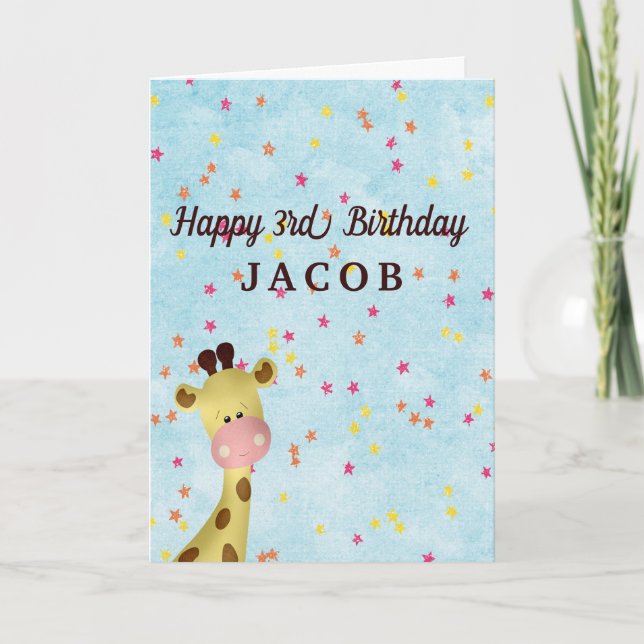 Cartes Pour Fêtes Annuelles Baby Giraffe (Devant)