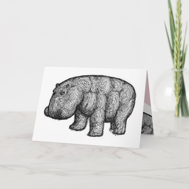 Cartes Pour Fêtes Annuelles Baby Hippo Love Valentine Card (Devant)