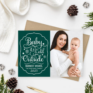 Cartes Pour Fêtes Annuelles Baby Its Cold Outside Emerald Green Photo