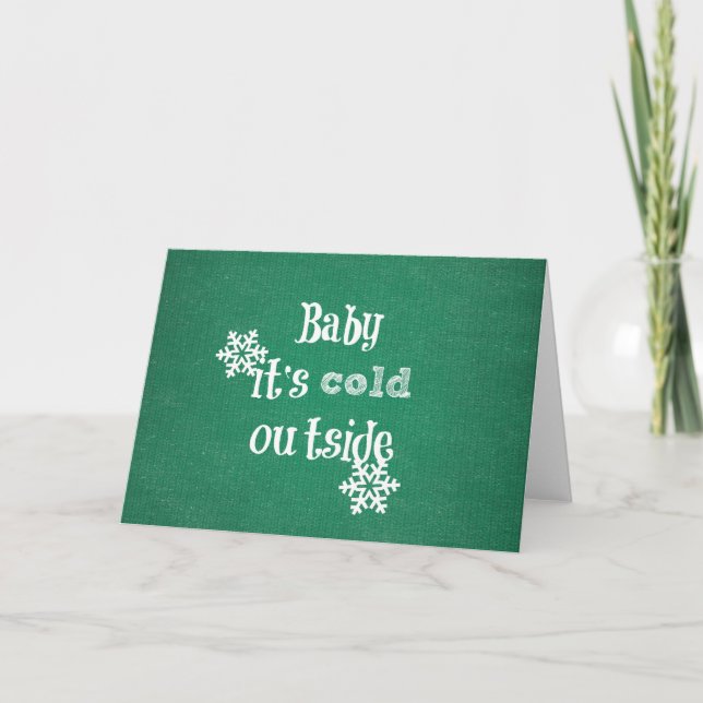 Cartes Pour Fêtes Annuelles Baby it's Cold Outside : Green Faux Sweater (Devant)