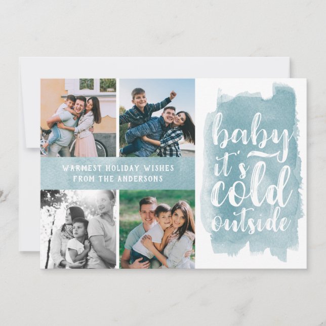 Cartes Pour Fêtes Annuelles Baby It's Cold Outside Holiday Photo Collage (Devant)
