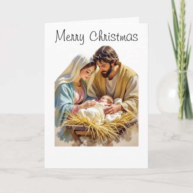 Cartes Pour Fêtes Annuelles Baby Jesus Christmas Folded Holiday Card (Devant)