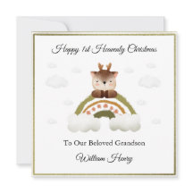 Baby Loss boy Girl Rainbow Reindeer Christmas Card