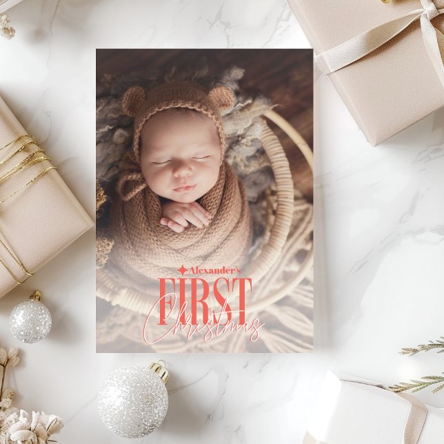 Cartes Pour Fêtes Annuelles Baby moderne photo personnalisée de Noël (Créateur téléchargé)