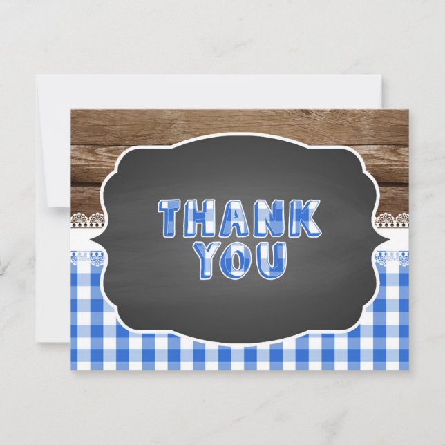 Cartes Pour Fêtes Annuelles Baby Q Thank You Card - Blue (Devant)