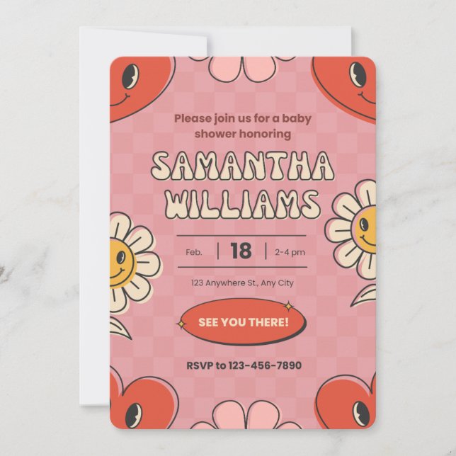 Cartes Pour Fêtes Annuelles Baby shower à thème de la journée Valentines invit (Devant)