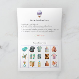 Cartes Pour Fêtes Annuelles Baby Shower Bingo Game Board1. Fun Party