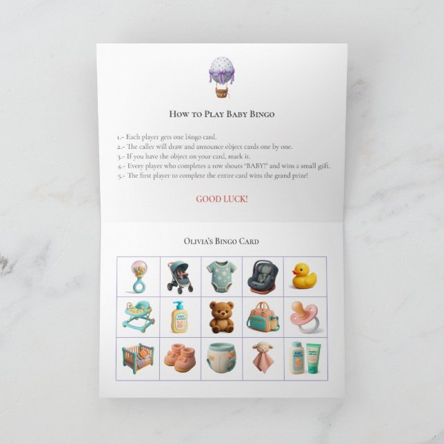 Cartes Pour Fêtes Annuelles Baby Shower Bingo Game Board20. Fun Party (Intérieur)