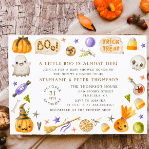 Cartes Pour Fêtes Annuelles Baby shower Joli Halloween Thème Petit Boo