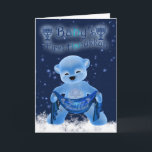 Cartes Pour Fêtes Annuelles Baby's First Hanukkah Card With Cute Little Bear<br><div class="desc">Baby's First Hanukkah Card With Cute Little Bear</div>