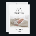 Cartes Pour Fêtes Annuelles babys premier noël élégant dessin photo<br><div class="desc">1 Photo babys première noël dessiné à la main arbre design élégant</div>