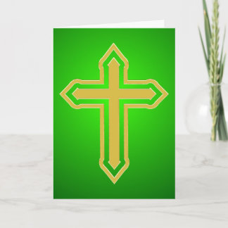Cartes Pour Fêtes Annuelles Backgound vert croisé d'or