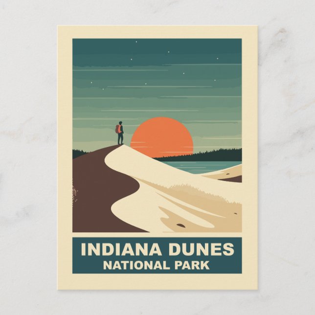 Cartes Pour Fêtes Annuelles Backpacker du parc national des dunes d'Indiana (Devant)