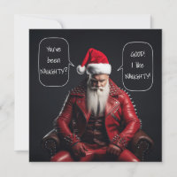 Badass cool Père Noël En Cuir Rouge Aime Ça Mauvai
