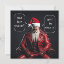 Badass cool Père Noël En Cuir Rouge Aime Ça Mauvai