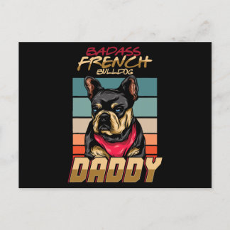 Cartes Pour Fêtes Annuelles Badass French Buldog Daddy