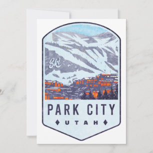 Cartes Pour Fêtes Annuelles Badge de ski Park City Utah