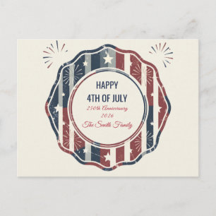 Cartes Pour Fêtes Annuelles Badge patriotique vintage Americana 4 juillet