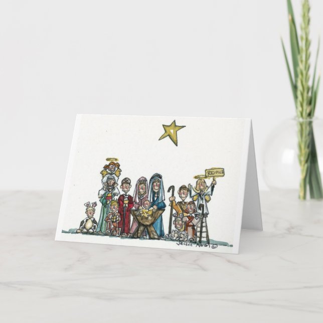Cartes Pour Fêtes Annuelles badine la scène de nativité (Devant)