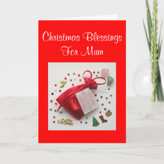 Cartes Pour Fêtes Annuelles Bag of Christmas Blessings for Mum Card with Verse
