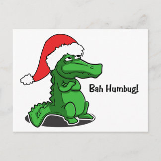 Cartes Pour Fêtes Annuelles Bah Humbug ! Amusant, Alligator avec chapeau de Pè