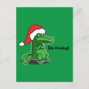 Cartes Pour Fêtes Annuelles Bah Humbug ! Amusant, Alligator avec chapeau de Pè