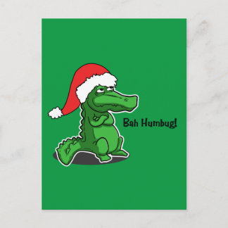 Cartes Pour Fêtes Annuelles Bah Humbug ! Amusant, Alligator avec chapeau de Pè