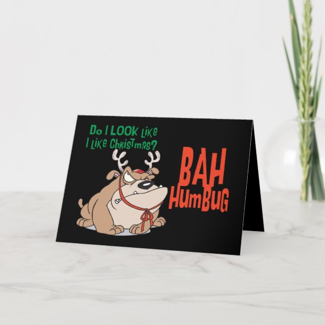 Cartes Pour Fêtes Annuelles Bah Humbug Funny Noël (Devant)