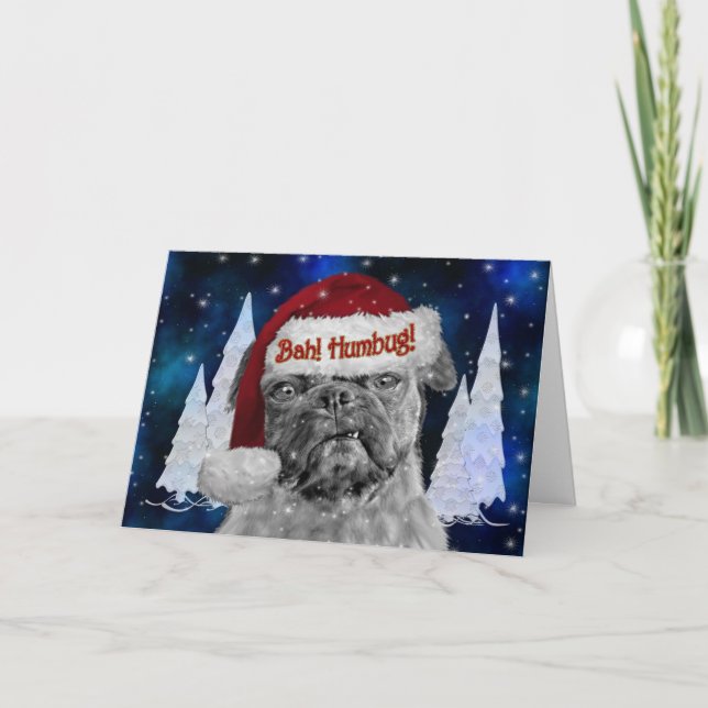 Cartes Pour Fêtes Annuelles Bah Humbug Funny Pug Dog (Devant)