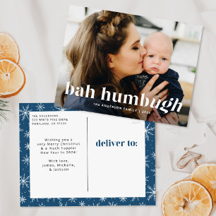 Cartes Pour Fêtes Annuelles Bah Humbug Ugh Navy Funny Photo