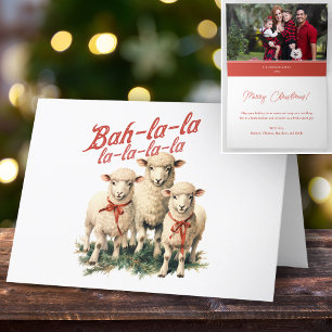 Cartes Pour Fêtes Annuelles Bah La La Cute Retro Noël Moutons