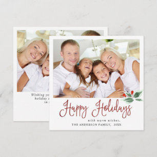 Cartes Pour Fêtes Annuelles Baie de houx festive Noël 2 PHOTO Hol