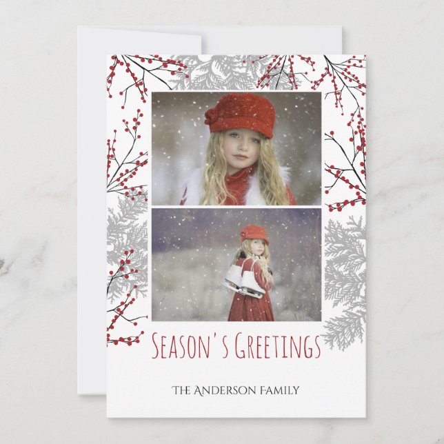 Cartes Pour Fêtes Annuelles Baie d'hiver (Devant)