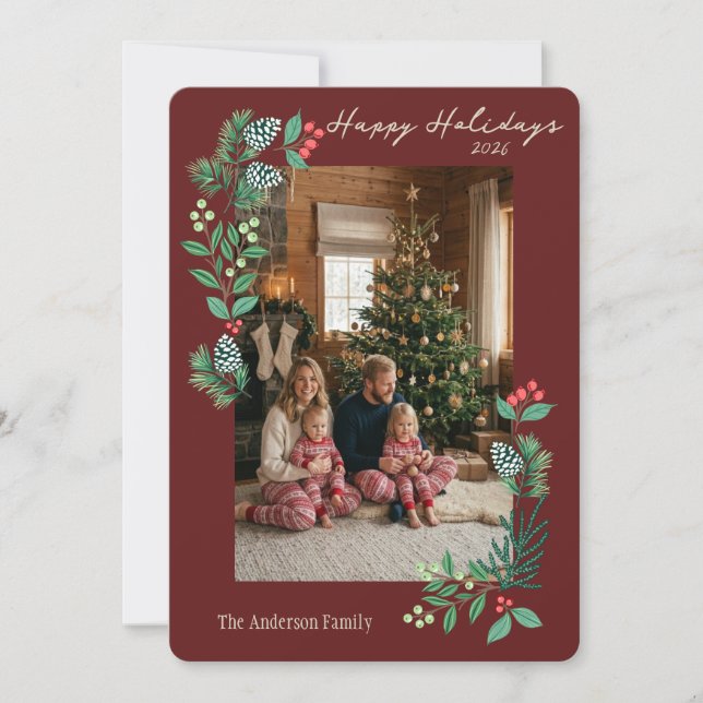 Cartes Pour Fêtes Annuelles Baie latérale (Devant)