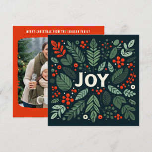 Cartes Pour Fêtes Annuelles Baies de houx décoratives de Noël JOIE