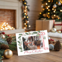 Baies de houx élégantes | Noël photo de famille