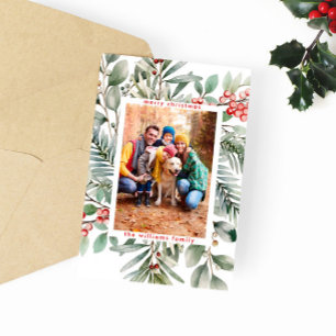 Cartes Pour Fêtes Annuelles Baies de Noël rustiques Photo de voeux