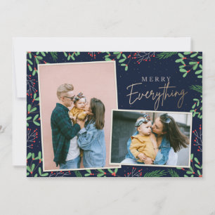 Cartes Pour Fêtes Annuelles Baies de pin de la marine joyeux tout photo multip