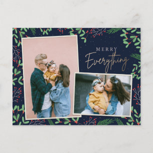 Cartes Pour Fêtes Annuelles Baies de pin de la marine joyeux tout photo multip