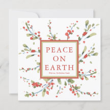 Baies Rouges Aquarelle Festive Feuillage d'Hiver