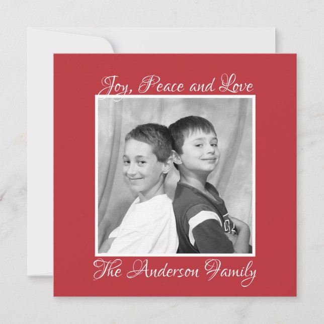 Cartes Pour Fêtes Annuelles Baies vertes et rouges, une photo (Devant)