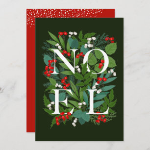 Cartes Pour Fêtes Annuelles Baies vertes NOEL