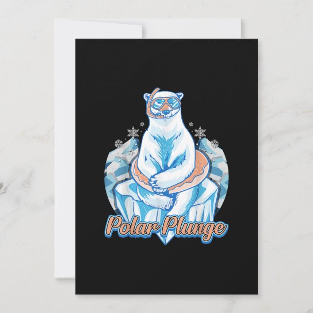 Cartes Pour Fêtes Annuelles Bain Polaire Plongée Ice Jump Funny Ours Polaire B (Devant)
